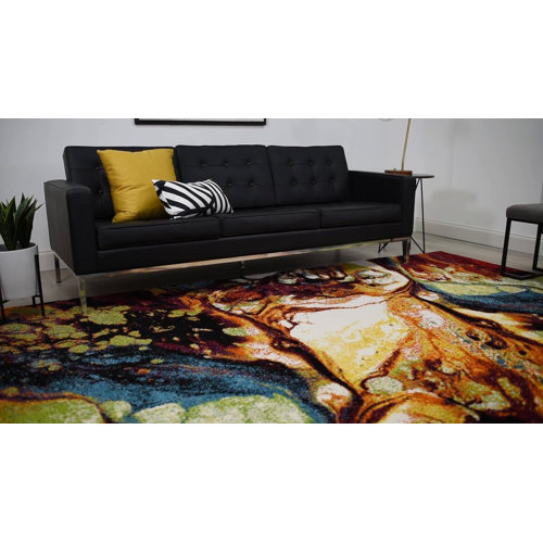 Latitude Run® Weisman Abstract Area Rug in Red/Blue & Reviews Wayfair